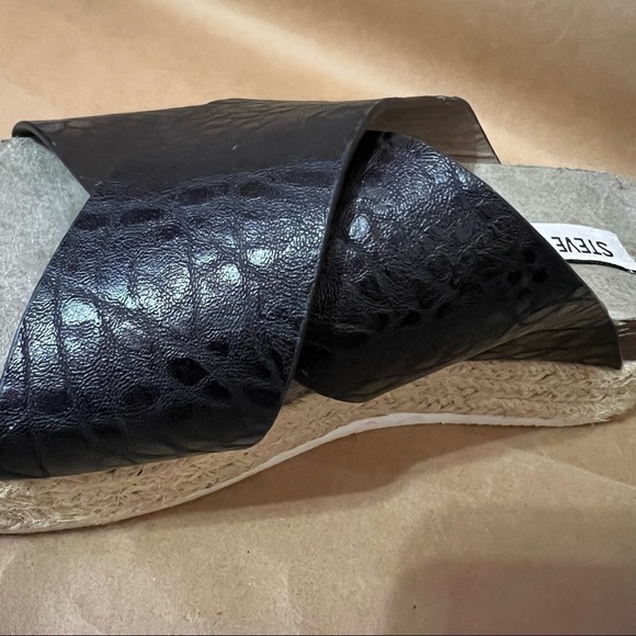 Steve Madden | Hassie Platform Chunky Espadrille Open Toe Slide Sandal Size 7 - Picture 6 of 11